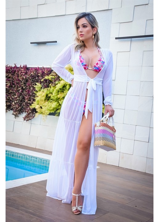 saida de praia longa tule